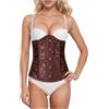 Bauzuoyo Corsetto da donna sexy sotto il seno, top pancia, corsetto modellante, in jacquard, vintage, gotico, per Oktoberfest, Halloween, cosplay, carnevale