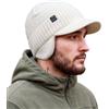 Hat Hut Berretto in Lana con Visiera, Cappello Invernale Foderato in Pile | Berretto invernale in lana con visiera, caldo, foderato in pile con paraorecchie, Beanie Uomo Cappello da Baseball Invernale