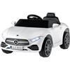 LALAHO Mcchina Elettrica Per Bambini Mercedes CLS 350 12V con Doppi Motori, 3-5km/h Auto Elettrica per Bambini 3-5 Anni, MP3, Telecomando (Bianco)