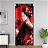 Homemissing Geisha Giapponese Tenda porta Fiore Di Ciliegio Tenda Oscurante Termica 86x203cm Per Ragazzi Ragazze Rosso Sole Giapponese Ukiyoe Camera Da Letto Decorazione