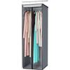 Univivi Borsa appendiabiti, 137 x 50,8 x 43 cm, grigio | Copertura appendiabiti, con 2 cerniere e finestra trasparente, grande borsa portaoggetti per abiti, per asta appendiabiti