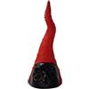 Generico Cornetto Portafortuna in Ceramica con Maschera Effetto Schiumato Fatto a Mano in Italia (Rosso e nero)