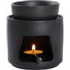 WD&CD Bruciatore Olio e Cera Profumata Diffusore Aromatico in Ceramica-Nero opaco | bruciatore oli e cera con portacandele tealight, decor casa e camera