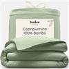 Bambaw Copripiumino 135x200 bambù, Lenzuola refrigeranti e rinfrescanti, Lenzuolo bambu sostenibile, Lenzuola eleganti e morbide, Lenzuolo antiacaro, Copripiumone 135x200 cm (Verde Salvia)
