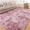 Treer Tappeto Salotto Moderno 200x230 Pelo Lungo, Tappeto Peloso Soggiorno Antiscivolo Tappeti Pelosi Camera da Letto Morbido e Soffice per Decorazione per la Casa (80 * 120cm,Viola Rosato)