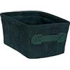 Wenko Cesto portaoggetti Anela Long in design a corda con impugnatura in pelle artificiale per riporre e mettere in ordine strumenti e accessori da bagno, 100% poliestere, 19 x 9 x 14 cm, verde scuro