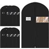 Hejo 6 Pezzi Copriabiti Antipolvere 60 x 100 cm, Nero | Custodia Porta Abiti Antipolvere con Finestra Trasparente e Cerniera, Copri Abiti Custodie per Abiti, Camicie, Giacche, Gonne