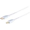 Kabelbude.eu Cavo USB High Speed 2.0, spina A/B, USB 2.0, bianco, 3,0 m