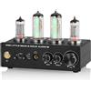 Merkloos Amplificatore per microfoni a valvole, preamplificatore phono MM/MC, con indicatore "Magic Eye", uscita per cuffie, realizzato in metallo