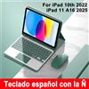 PULUZ Custodia con tastiera spagnola per iPad 10a generazione da 10,9 pollici 2022, cover con tastiera Folio staccabile per iPad 11 2025 A16 con portapenne