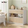 WOLTU Mobile Moderno per Soggiorno, Credenza 100x80x40cm, Cassettiera con Spazio di Archiviazione e Anta in Legno per Camera da Letto e Corridoio