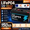 Ddadache Batteria al Litio 12V 150Ah LiFePO4 con Oltre 4000 Cicli Profondi, BMS Integrato, Durata 10 Anni, per UPS, Ecoscandaglio per Kayak, Pannello Solare, Radio