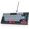 Merkloos Tastiera da gaming meccanica - Layout 75% - Tasti sostituibili - Interruttori Rode - Retroilluminazione RGB - Tasti in PBT - Con cavo