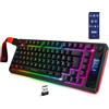 Merkloos Tastiera gaming TKL - Wireless 2,4 GHz e Bluetooth - Layout QWERTZ - 82 tasti