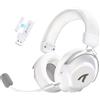 Merkloos Cuffie da gioco wireless. Cuffie da gioco. Cuffie - Driver da 53 mm - Audio surround virtuale 7.1 - Bianco - Per PC e console