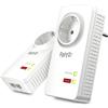 Merkloos Kit Powerline - Internet tramite la presa di corrente - 1200 Mbit/s - 2 adattatori con 2 porte LAN - crittografia AES a 128 bit