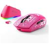 Merkloos Mouse da gaming wireless, tri-modalità - 25000 DPI - 59 g - Base di ricarica RGB - Nero