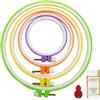 AMANDELIZABE 4 Dimensioni, telaio da ricamo in plastica, set di telai rotondi colorati, embroidery hoop, in plastica, cerchio, punto croce, incluso set di 16 aghi da cucito con orecchio con 1 guida filo e 1