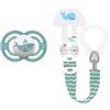 MAM Combi Pack Succhietto Perfect 16+ Mesi + Clip It! Colori assortiti - MAM