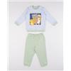 Prénatal Pigiama due pezzi bimbo grigio/verde con stampa orsetti