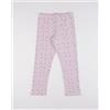 Prénatal Leggings garzati bambina rosa con pattern di farfalle e fiori