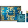 VERSACE Eros Eau De Toilette + Travel Spray + Pochette Set 3 pz Cofanetto Profumato 100 ml + 10 ml + pochette