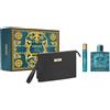 VERSACE Eros Eau De Parfum + Travel Spray + Pochette Set 3 pz Cofanetto Profumato 100 ml + 10 ml + pochette