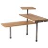 BAKAJI Mensola Scaffale Angolare per Cucina 3 Ripiani Legno Bambù Struttura in Acciaio Mobile Angolare Portaspezie Portaoggetti con Ganci (Naturale)
