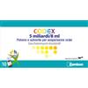 Codex 5 miliardi/8 ml polvere e solvente per sospensione orale 10 flaconcini in pet di solvente con polvere in tappo contenitore in ldpe
