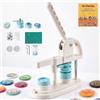 VEVOR Pressa per la Creazione di Spille in Plastica da 32 mm 100 Componenti, con Sistema di Cambio Rapido Versatile, Taglierina Circolare e Istruzioni, Impugnatura Ergonomica Rinforzata, per Fai Da Te