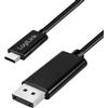 Logilink CUA0121 - Cavo di collegamento USB 3.2 Gen2 di tipo C a Displayport, bidirezionale, 8K/60Hz, nylon, metallo, nero, 3 m