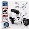 TOYSCAR electronic way to drive Vespa Primavera Elettrica Bambini 12V Bianca 3-6 Anni Piaggio LED Bluetooth