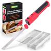NutriChef Coltello Elettrico da Cucina Senza Fili, Lama Acciaio Inox 29 cm, Coltello Elettrico Leggero e Facile da Usare, Funzione Sicurezza ON/OFF, per Carne, Pane e Formaggio, Rosso