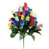 Generic Bouquet di fiori artificiali in seta da cimitero, con giglio rossi, margherite bianche, per decorazione (D, 40 x 30 cm)