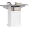 HOMCOM Mobile Asse da Stiro Salvaspazio Pieghevole 121x37x89 cm Bianco | Ruote a Freno, Mobile da Stiro Multiuso, Vano Aperto, Ripiano Regolabile, per Lavanderia e Bagno