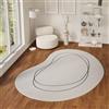 TAPISO Wisp Tappeto da Salotto Moderno - Forma Irregolare con Linee Beige e Bianco, Pelo Corto Morbido e Resistente, Facile da Pulire, Resistente alle Macchie 140 x 200 cm