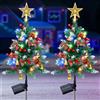 Fohil Albero di Natale con Luci Solari per Esterni, 2 Pezzi 85cm Alberi di Natale con Addobbi Natalizi, Luci Albero di Natale con 40LED, Luci di Natale Decorazioni Natalizie per Esterno Giardino