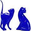 GOPERFUMME 2pcs Gatto Statuetta, Scultura Decorativa Moderna Resina, Ornamenti Statua Astratta, Resinoso Gatto Design Casa, Statuette Figurine Decorazione, Moderni Soprammobili Scultura (Blu)