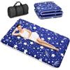 Kiseely Materasso futon, materasso da pavimento giapponese, Materasso futon pieghevole portatile, Materassino per portatile pieghevole con tappetino Tatami con borsa e cinghia (Blu GV1, 150X200cm)