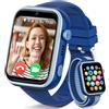 AIMIUVEI 4G Smartwatch Bambini, IP68 Orologio Smartwatch Bambini con GPS e Chiamate, Videochiamate, WhatsApp, Wi-Fi, Chat Vocale, SOS, SMS, Modalità Scuola, SIM, IP68 Contapassi Smart Watch Ragazzi Regalo Blu