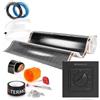 Termofol Pellicola riscaldante elettrica a pavimento, 230 V, con termostato H3, colore nero, potenza 80 W/m², superficie 1,5 m², set completo per riscaldamento a pavimento, parete o soffitto