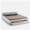 LA REDOUTE INTERIEURS Letto matrimoniale, con rete e cassetto Crawley - Bianco