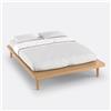 LA REDOUTE INTERIEURS Letto piattaforma in pino massello + rete Jimi - Pino tinto quercia
