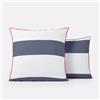 LA REDOUTE INTERIEURS Federa per guanciale cotone, Yacht - Blu/Bianco