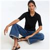 LA REDOUTE COLLECTIONS Pull collo a polo in cotone, maglia fine traforata - Nero