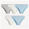 LA REDOUTE COLLECTIONS Set di 5 slip in cotone, con stampa a fiori - Blu + Bianco + Grigio