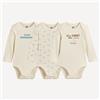 LA REDOUTE COLLECTIONS Set di 3 body con scollo americano a manica lunga in cotone, colazione - Ecru