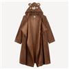 LA REDOUTE COLLECTIONS Coperta con cappuccio, maniche lunghe, motivo a orso, in pile - Marrone