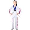 L SERVER Kimono da karate per bambini e ragazzi, confortevole, professionale, con scollo a V, con cintura