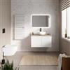 DEGHI Mobile bagno sospeso 90 cm 2 ante bianco opaco con top rovere portofino - Cuki